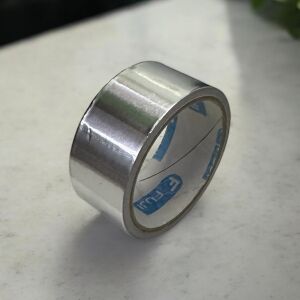 Metre Alümınyum Folyo Bant Extra Güçlü Metal Folyo Yapıştırıcı Metalik Gri Yanmayan Izole Bantı